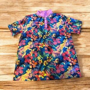 Vibrant Floral Polo Shirt
